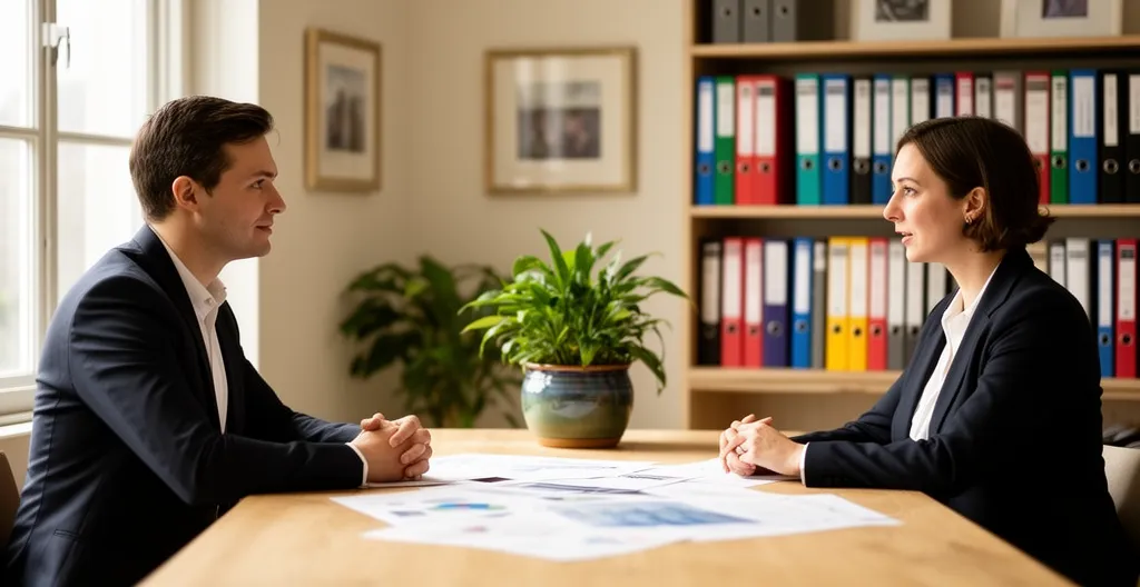 Échange entre propriétaire et gestionnaire immobilier professionnel