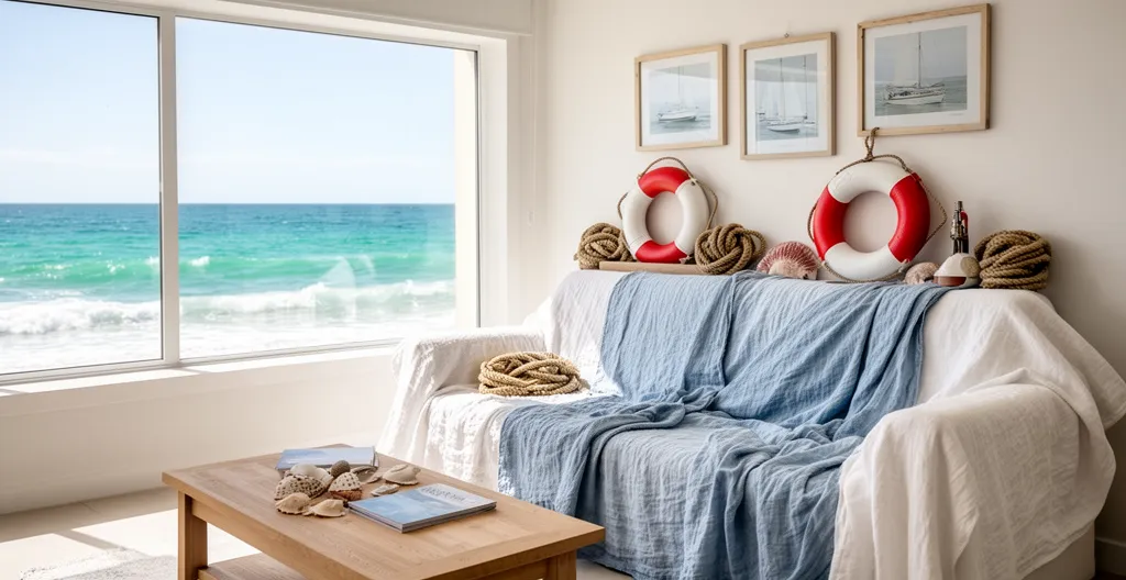 Salon lumineux de meublé de tourisme prêt à accueillir avec linge frais